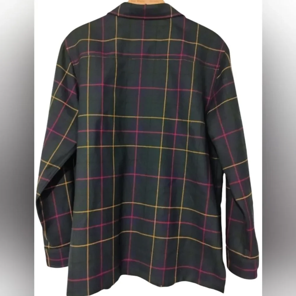 Pendleton Women's Green Blue Plaid Celebration Tartan Wool Zip Front Jacket M - Picture 2 of 15